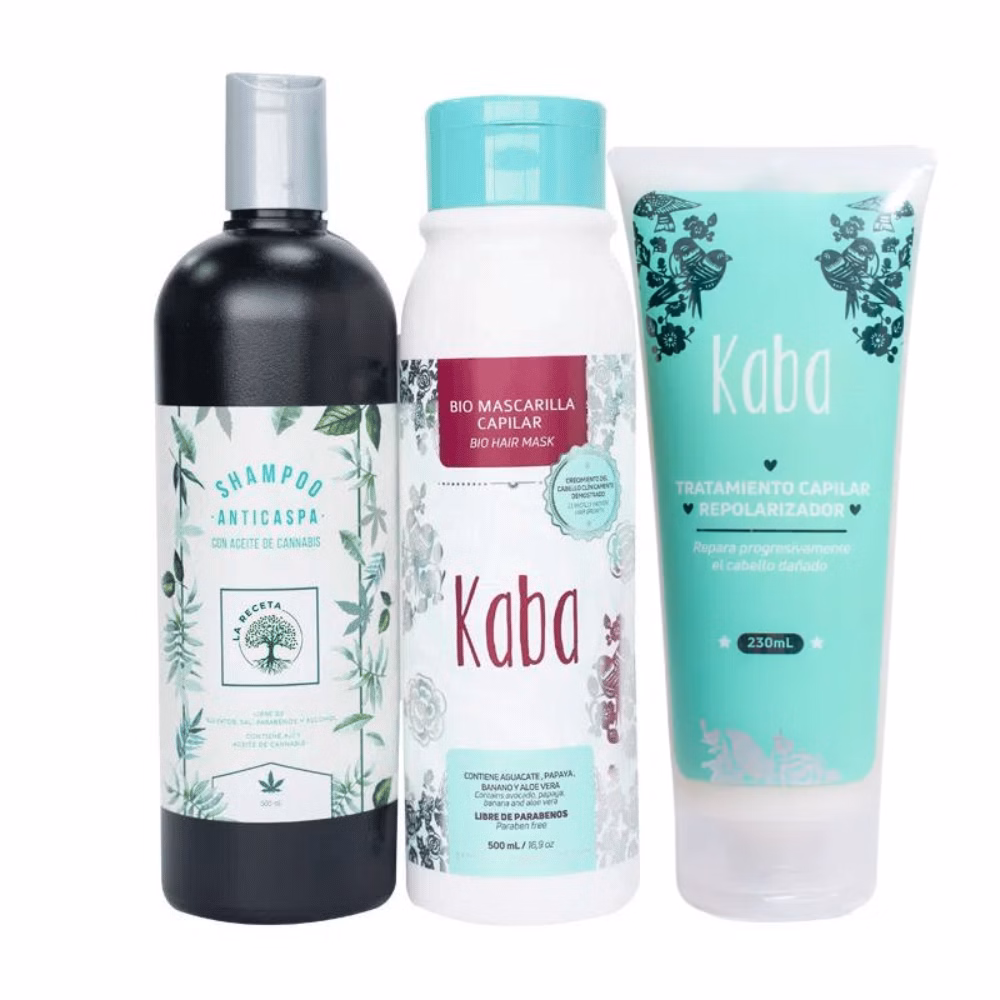 Kit-Capilar-Kaba-Shampoo-Anticaspa-La-Receta