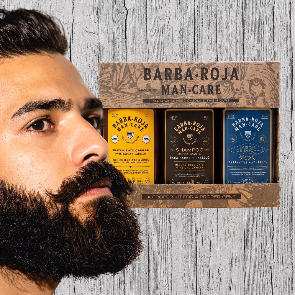 Kit Para Hombres Ritual de Ducha Barba Roja 250ml