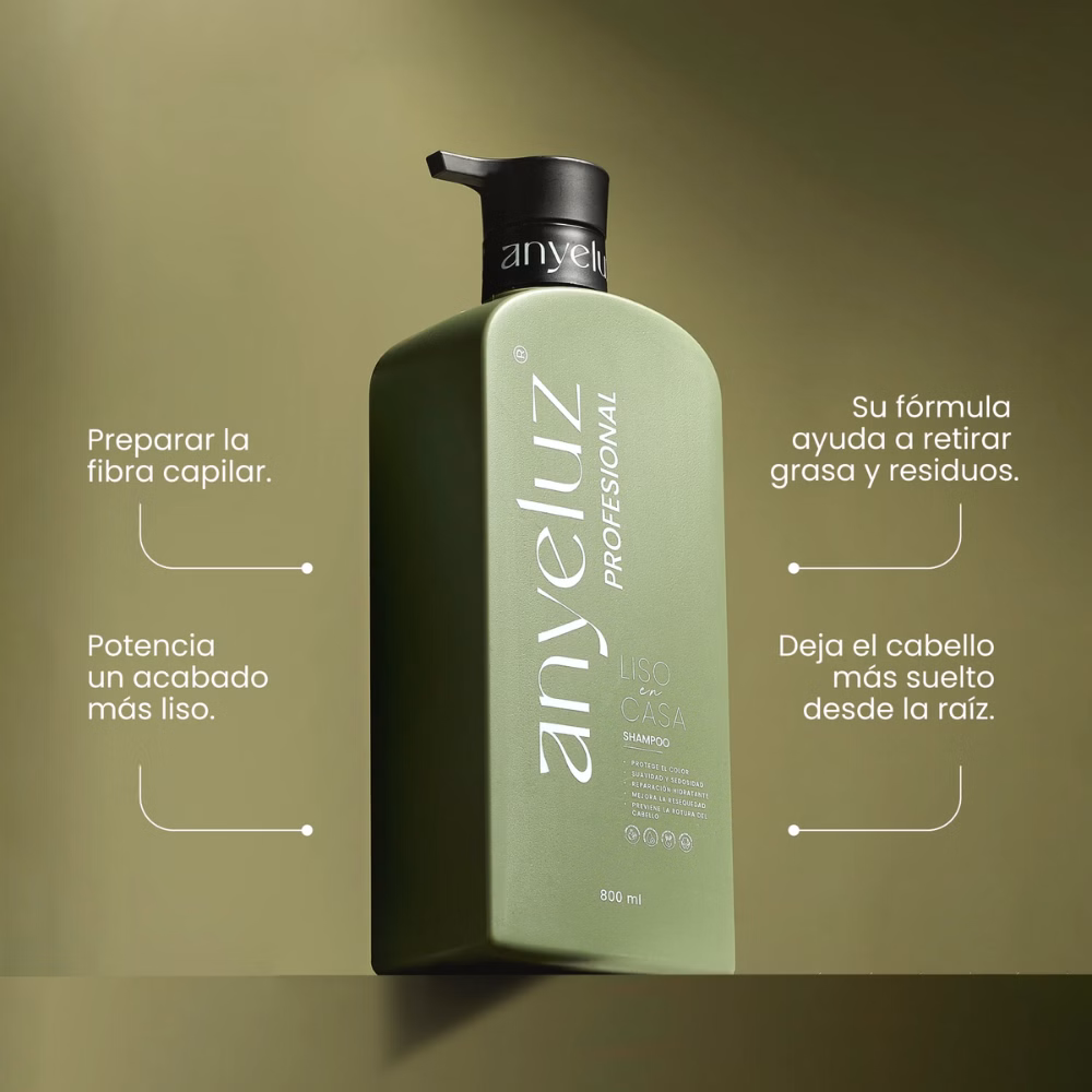 Shampoo Liso en Casa Línea Profesional Anyeluz